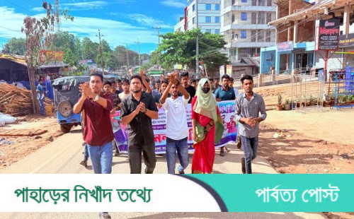 দীঘিনালা কলেজ ছাত্রদলের নতুন কমিটি ঘোষণায় আনন্দ মিছিল