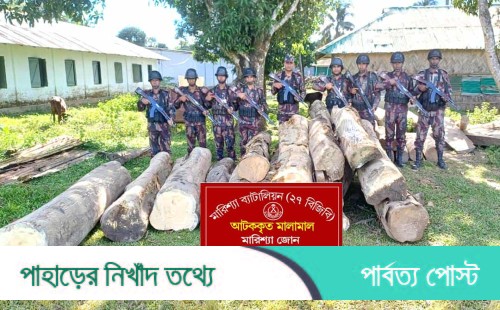 বাঘাইছড়িতে বিজিবির অভিযানে অবৈধ কাঠ জব্দ