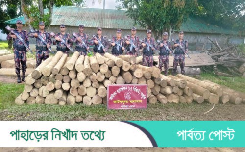 বাঘাইছড়িতে বিজিবির অভিযানে অবৈধ কাঠ জব্দ