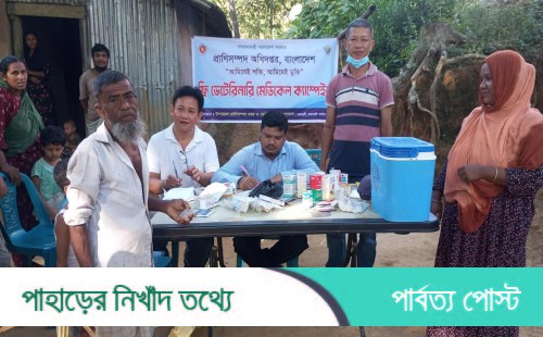 প্রাণিসম্পদ অধিদপ্তরের বিনামূল্যে গবাদিপশুর চিকিৎসা ক্যাম্প